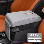 SEAMETAL auto k&auml;etoe karbi padi nahast auto keskkonsooli k&auml;etoe padja kaitsekate koos kudede hoiustamise sisetarvikutega 1pc hall v&auml;rv
