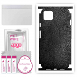 apgo Protective Skin Sticker for the back+sides compatible with Google Pixel 4 XL, Full Wrap Film, Foil, Vinyl - Pattern Black Leather