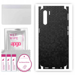 apgo Protective Skin Sticker for the back+sides compatible with Oppo A91, Full Wrap Film, Foil, Vinyl - Pattern Black Honeycomb