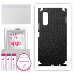 apgo Protective Skin Sticker for the back+sides compatible with vivo Y70s, Full Wrap Film, Foil, Vinyl - Pattern Black Honeycomb