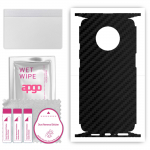 apgo Protective Skin Sticker for the back+sides compatible with OnePlus 7T, Full Wrap Film, Foil, Vinyl - Pattern Carbon Black