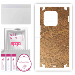 apgo Protective Skin Sticker for the back+sides compatible with Tecno Spark 8, Full Wrap Film, Foil, Vinyl - Pattern Rusty Copper