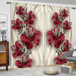 Four Seasons universaalsed v&auml;rvilised lillelilled Romantiline digitaalne tr&uuml;kitud elutuba kardinad varras taskukardinad elutuba 2x50W130H(CM)40x51in&Grommet Top gray