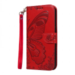 Big Butterfly Emboss nahast raamatu&uuml;mbris Sony Xperia 10 IV, Xperia 1 IV, Xperia 5 IV, Xperia 1 V, Xperia 10 V, Xperia 5 V, Xperia 10 VI, Xperia 1 VI jaoks Sony Xperia 1 VI punane