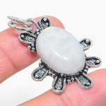 Natural Rainbow Moonstone Gemstone 925 Sterling Silver Pendant 1.97 a8b46