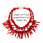 ZAA Red Coral Choker kaelakeed naistele Boho Statement Jewelry Vintage kaelatarvikud 2024 Trend Uus