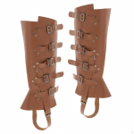 Reguleeritava laiusega mustad nahkkatted needi keskaegse pandlaga kingade kate jaoks pruun