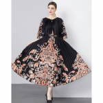 Suvised naiste br&auml;ndidisainerid Vintage Print Runway kleidid Big Swing lahtised plisseeritud peomantel One Size valge
