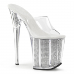 Naiste platvormsandaalid 20 cm sussid Kitsas kont Open-toe K&otilde;rged kontsad Kristall Kitsas teemant Pole dance kingad Mudel Catwalk Kleitkingad YKC 46 valge