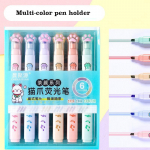 6-osaline komplekt Kawaii kassik&auml;pa esilet&otilde;stja 6 v&auml;rvi kaldotsaga markerid Vedel tint &uuml;li&otilde;pilaskooli kirjatarvete kontoritarvete jaoks valge