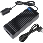 Auto toiteadapteri muundur Volt pingemuundur 230 V kuni 12 V Adapter jahutuskasti alaldi jaoks koos sigaretis&uuml;&uuml;taja pistikupesaga LED-lampide ja ventilaatorite jaoks 17*6*3.6cm must