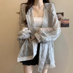 Tr&uuml;kitud kapuutsiga disain naiste pikkade varrukatega s&auml;rkidele suvine &otilde;huke p&auml;ikesekaitse naiste pluus korea l&otilde;ige vabaaja top 2XL