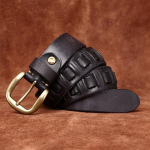 Meeste k&auml;sitsi kootud nahast rihm, nahast n&ouml;&ouml;pn&otilde;el, moekujundus, vintage, esimene kiht veisenahast v&ouml;&ouml; meeste 100cm