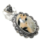 Black Seraphinite Gemstone Handmade 925 Sterling Silver Gift Pendant 2.48 y9s88