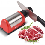 Kaheastmeline elektriline noateritaja k&ouml;&ouml;ginugadele Keraamilised noad 600/1000 teravusega EU plug punane/must