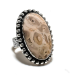 Plume Root Jasper Gemstone Handmade 925 Sterling Silver Ring Size 8.5 v9f56
