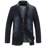 S&uuml;gis Meeste Vabaaja Denim V&auml;ike &Uuml;likond Lahtine Suur Suurus &Uuml;ksik &Uuml;likond &Auml;ri Denim Jakk Pealisr&otilde;ivas M