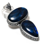 Natural Labradorite Gemstone 925 Sterling Silver Jewelry Pendant 3.15 v2r07