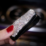 Rhinestone Diamond P&auml;ikesevisir Prillid Kinnitus Klamber P&auml;ikeseprillid Prillide hoidik Kaasaskantav Klamber Auto Auto Ornament valge