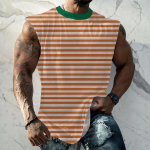 Meeste Suvine Surf Ranna Maika Vabaaja Hingav Varrukateta Top Lahtine Tr&uuml;kiga Maika XXL oranž