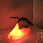 1 peen tuledraakoni lamp - 3D-prinditud vulkaani&ouml;&ouml;lamp helendava efektiga - v&auml;rviline laualamp magamistuppa, kontorisse ja &otilde;ppet&ouml;&ouml;le black