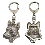 Basenji, African bush dog, Congo dog - Silver-plated key ring with a dog in a gift box, handbag decoration, backpack pendant by Art-Dog brand