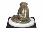 Bulldog II - dog figurine, statue on white marble, trophy for Art-Dog dog show exhibition pruun