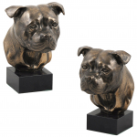 Staffordshire Bull Terrier, Staffy I - Dog statue, bust on stone base, sculpture, trophy for dog show by Art-Dog brand