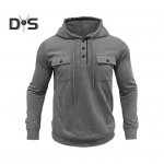 S&uuml;giskevadine meeste top pingutusn&ouml;&ouml;riga rinnataskud, n&ouml;&ouml;pidega kapuutsiga pikad varrukad, puhast v&auml;rvi elastne mansett keskmise pikkusega sportlik vabaaja kapuuts M armee roheline v&auml;rv