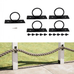 5Pcs Decorative Rope Holders Wall Mount Hanger Easy to Install, 2  Ring Supports, Drop
