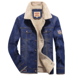 Denim-puuvillast riided meestele sametist Korea versioon mood vabaaja rinnamikrofoniga soojad puuvillast riided meestele 2XL beige