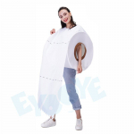 Lavakost&uuml;&uuml;m tualettpaberirullide cosplay jaoks Halloweeni karnevalil toilet paper suit valge