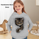 T&uuml;drukute 3D-kassi kapuutsiga pullover, pikkade varrukatega 3D-prindiga lasteriiete mood kost&uuml;&uuml;mid t&uuml;drukutele vanuses 2&ndash;12 aastat 130
