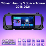 2 DIN Android Carplay autoraadio Citroen Jumpy 3 Space Tourer 2016-2021 multimeediumipleieri peakomplekti stereo GPS-navigatsioon BT WIFI 2+32GB 1+16GB