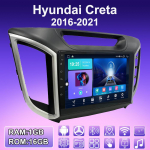 2 DIN Android Carplay Autoraadio Hyundai Creta 2016-2021 jaoks Multimeediapleier Peaseade Stereo GPS-navigatsioon BT WIFI 2+32GB 1+16GB