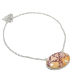 Silver Leaf Jasper Gemstone Handmade 925 Sterling Silver Necklace 18 j7j70