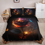 Moodne esteetiline 3D roosiprindiga voodipesukomplekt, pehme ja mugav tekikott magamistoa k&uuml;lalistetuppa 180X210cm