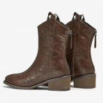 Nahast naiste poolsaapad, terava varbaga Disainer Keskmise kontsaga kingad Tursked talvesaapad Chelsea saapad Trend Retro Pumps Botas De Mujer 35