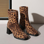 mood Leopard Naiste Pahkluu Lumesaapad Br&auml;nd K&otilde;rge Kontsaga Suede Ruudukujulise Ninaga Kingad Talv 2025 Trend Elegantsed Pumbad Kontorikingad Botas Mujer 42 leopard