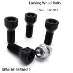 4x Autokinnitusrattapoldid Mutterv&otilde;tmed W/ 1 V&otilde;ti M12x1.5 Must 36136786419 BMW 1/3/5/6 Seeriale 128i 318i 325i 328i 525i 530i 650i 740i M3 M5 M6 Z3 Z4