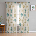 J&otilde;ulukiri Lumehelbed Kardinad elutuppa Magamistoa Kodukaunistus Aken Voile t&uuml;llkardinad W135 x H114cm