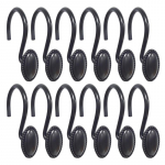 12PCS Elegant Shower Curtain Hooks With Stainless Rings Smooth Sliding for Bathroom Curtain Hangers valge