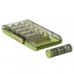 21 lahtriga n&auml;dalane pillikarp ravimidosaator suletava kaanega 7 p&auml;eva lahtrid pillide karp konteiner tablettide organiseerija hoiukarp roheline