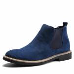 Moodsad vabaajajalatsid mehele Kevad Uus Mood Vabaaeg Mehed Pahkluuga Chelsea Saapad Meeste Jalan&otilde;ud Veisenahast Suede Nahk Slip-On Mootorrattur Mees Saapad h5 38 sinine
