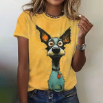 Suvine naiste T-s&auml;rk Funny Animal 3D Prindiga Suured r&otilde;ivad Moodsad kaelusega vabaaja l&uuml;hikeste varrukatega pullover Naiste T-s&auml;rgid S