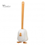 Cartoon Chick Design WC-hari seinale kinnitatava hoidikuga painutatava peaga silikoonist WC-hari, pika varrega WC-puhastaja valge