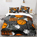 Poiste Korvpalli Voodipesu Komplekt Sporditeema 3D Palliga Tekikott T&auml;is King Suurustele Teismelistele Meestele Mikrofiiber V&otilde;istlusm&auml;ngu Tekikoti Kate 70x133cm 2pcs