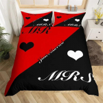 H&auml;rra Proua Voodipesukomplekt Mikrokiust Romantiline Pulmateemaline Tekikotikomplekt King Valentinip&auml;evaks Naljakad Tsitaadid Armastuse S&uuml;damega Tekikott EU Double 200x200cm