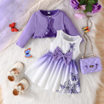 3M-5Y T&uuml;drukute riiete &uuml;likond Kevad- ja s&uuml;gisene mudelid Sallikleit Beebit&uuml;drukule V&auml;rviline p&auml;itsetega kleit + &uuml;hev&auml;rviline jakk Lady Baby Kaheosaline &uuml;likond 3-4Y