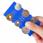 M&uuml;ntide kollektsiooni rahakoti rahakoti hoidik auto m&uuml;ndivahetaja hoidja jaoks mini Jaapani m&uuml;ndijaoturi plastikust hoiukarp sinine